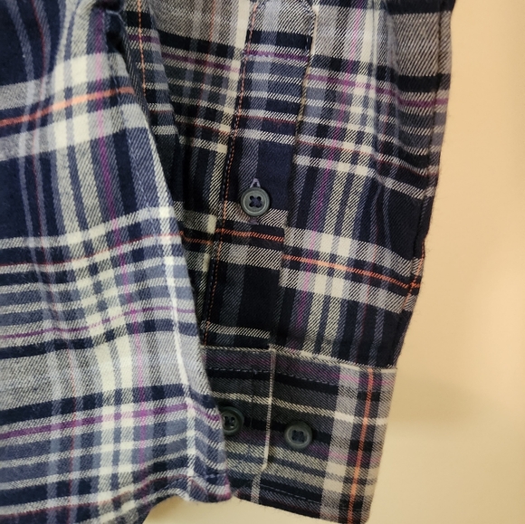 Marmot Women's Lakota Lightweight Flannel Denim Button-down Plaid Size Medium - Picture 5 of 6